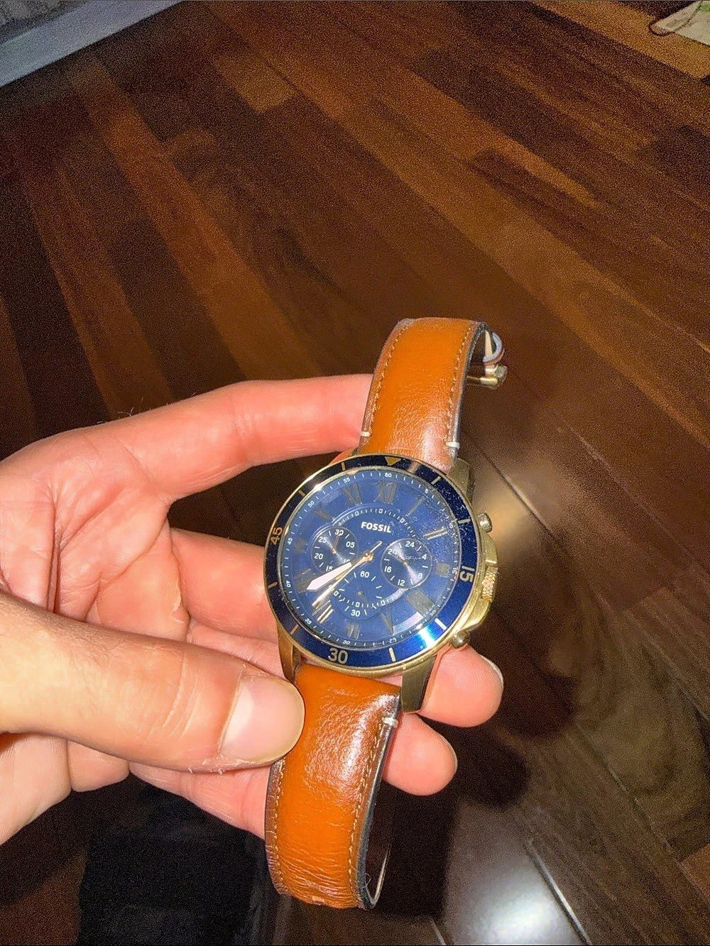 Fossil Grant Sport Chronograph Watch Brown & Blue